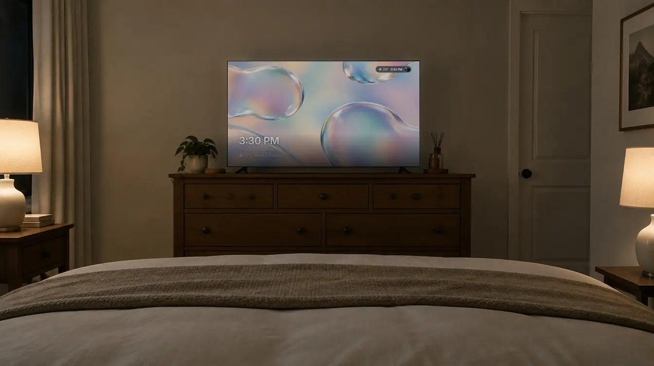 Boştaki televizyonda büyük saat