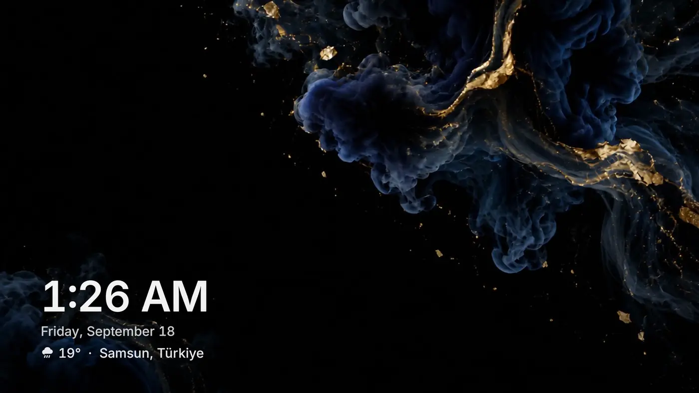 Ekran koruyucu: saat, tarih ve hava